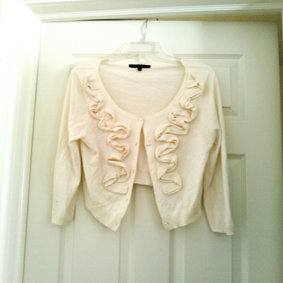 Like new ruffle button up sweater