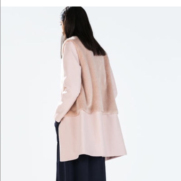 Combination wool and faux fur coat - Picture 2 of 4