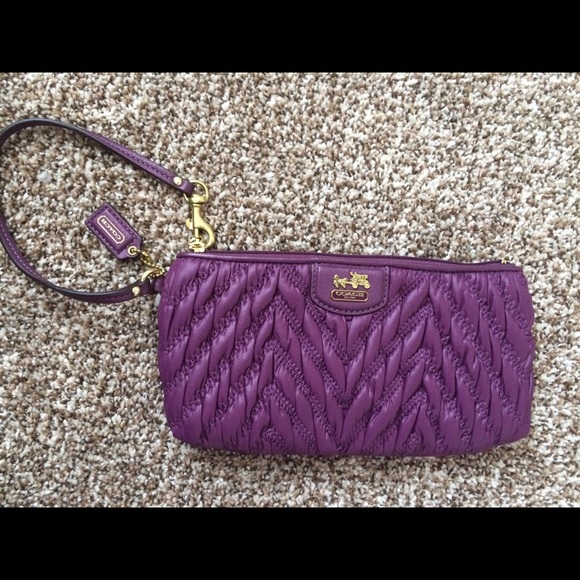 Coach purple wristlet