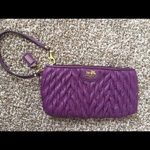 Coach purple wristlet