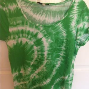 Shamrock tie-dyed shirt with sequin shamrocks