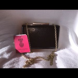 NWT Expressions New York Black Evening Clutch