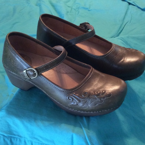 Dansko leather Mary Jane type clogs
