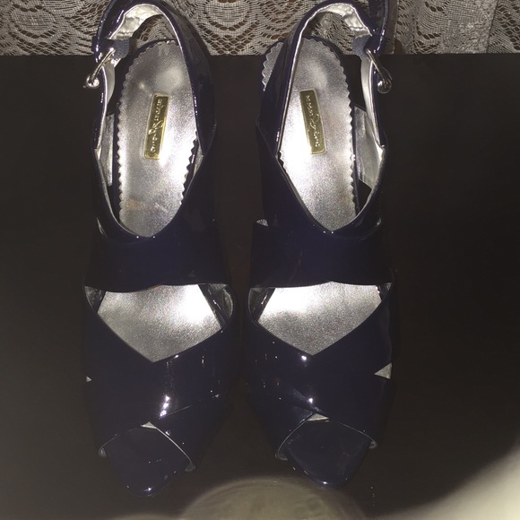 Navy Blue Patent Sandal