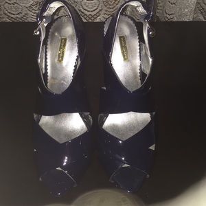 Navy Blue Patent Sandal