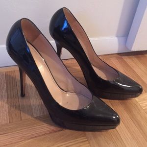 YSL patent leather platform pumps