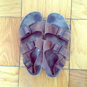 Birkenstock Cocoa Leather Nubuck Milano Sandals