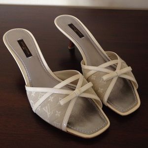 Louis Vuitton Shoes | White Beverly Hills Heels | Poshmark