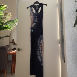 Tie dye young fabulous and broke maxi dress
