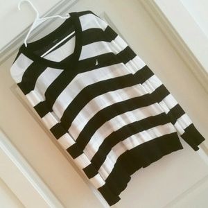 Striped V-neck Sweater