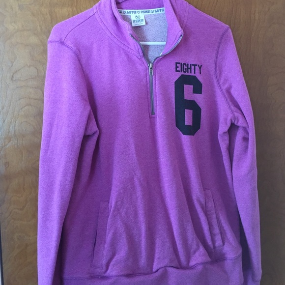 PINK Victoria's Secret Sweaters - Magenta Colored Pink Half Zip