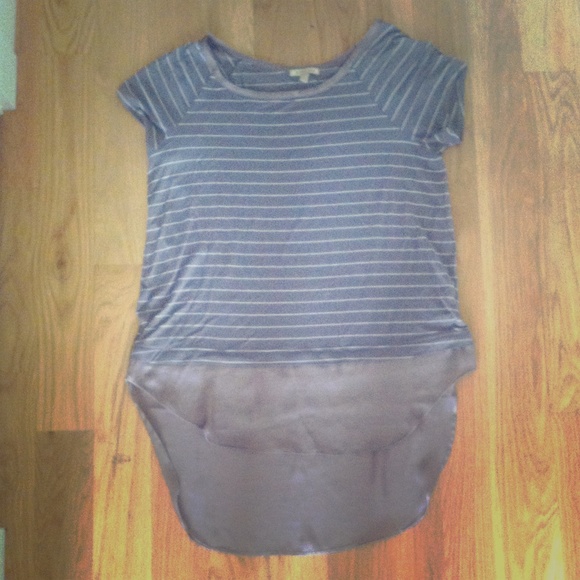 Anthropologie Bordeaux Striped Strata Tee