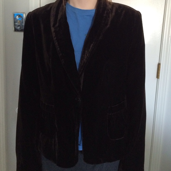 Velvet expresso colored jacket - Picture 3 of 4