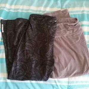 Two pairs of workout capris. Size small