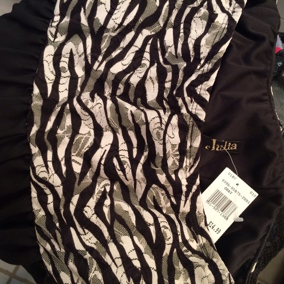 Strapless Dress - Asymmetrical Zebra/Black Large - Picture 3 of 3