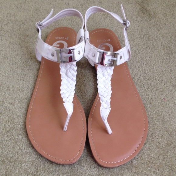 G by Guess White Sandals