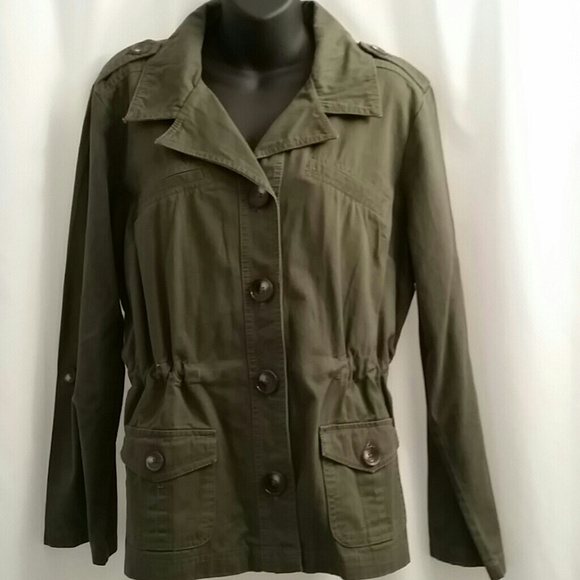 Military style olive green jacket