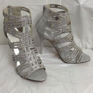 New price! New silver sequined cage shoes!