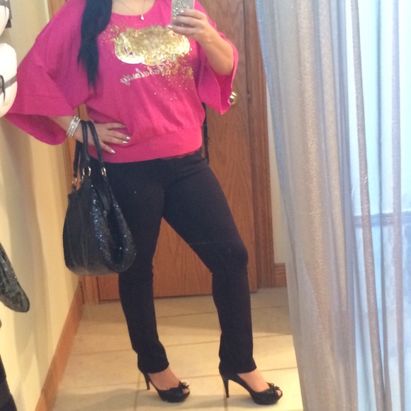 ✨Hot Pink Fabulous Glitter Top✨