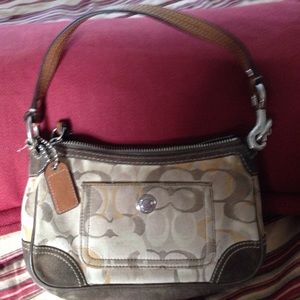 Small brown coach handbag