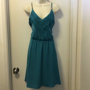 Teal blue spring dress