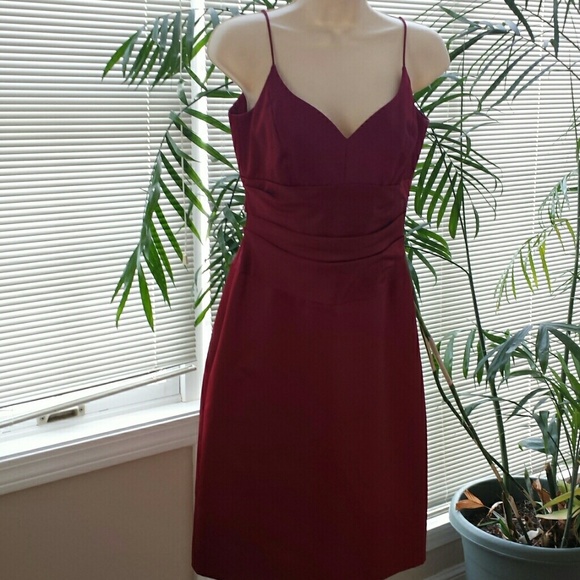 Nicole Miller Cranberry Satin Cocktail or Event 4