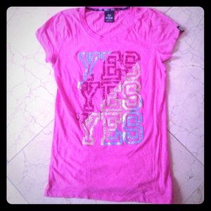 Pink Victoria's Secret "Yes, Yes, Yes" T-shirt