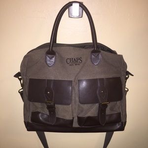 Brown leather Chaps briefcase.