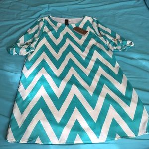 Blue & white striped dress