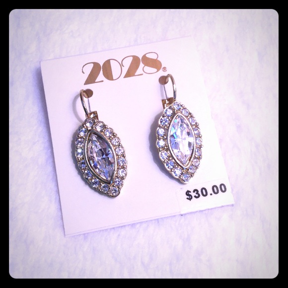 Elegant 💛 Gold & Crystal Earrings 💛 - Picture 1 of 3