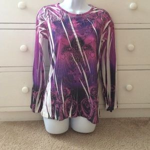 Different shades of purple & white long sleeve