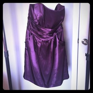 Strapless Plum Bridesmaid Dress