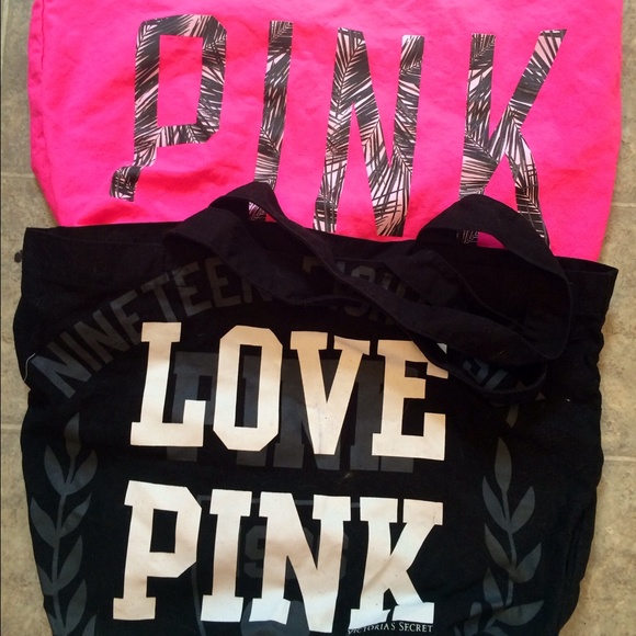 Victoria's Secret PINK lot of 2 totes