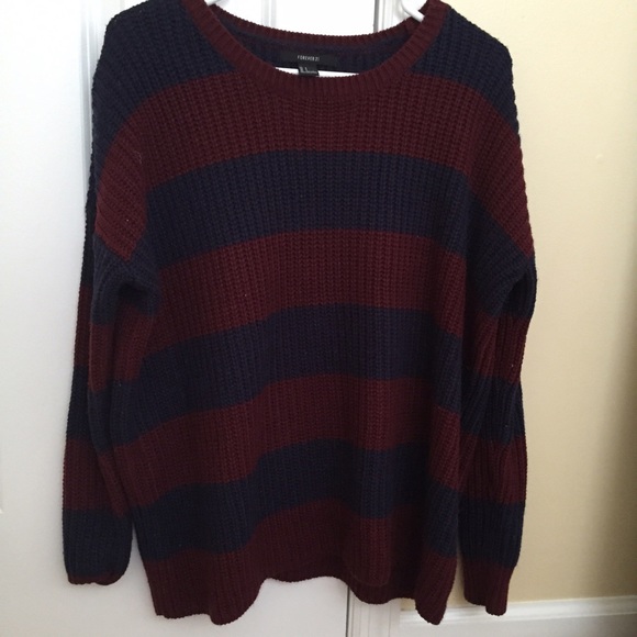 thick knit striped sweater 💋