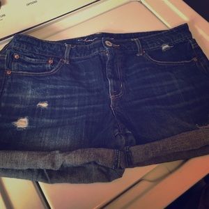 2 pair American Eagle Outfitters  dark wash shorts