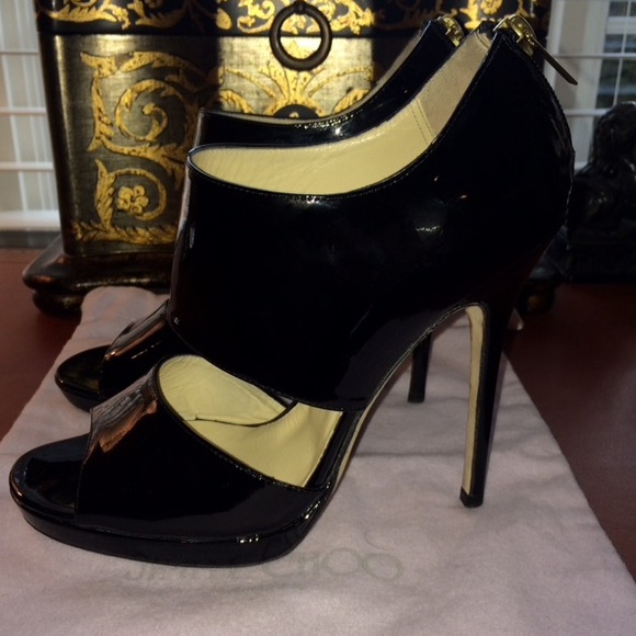 Jimmy Choo "Private" patent leather heels.