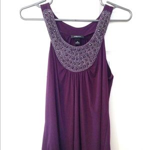 Purple beaded neck top