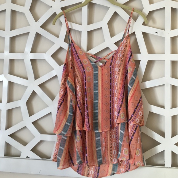 ⭐️REDUCED⭐️Tribal/funky/fun print tank top - Picture 3 of 3