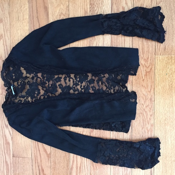 Bebe black lace cardigan