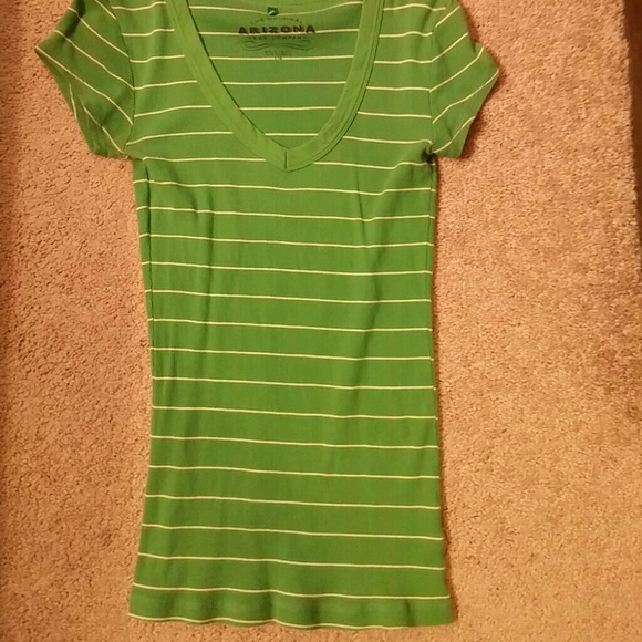 striped Arizona ribbed v-neck