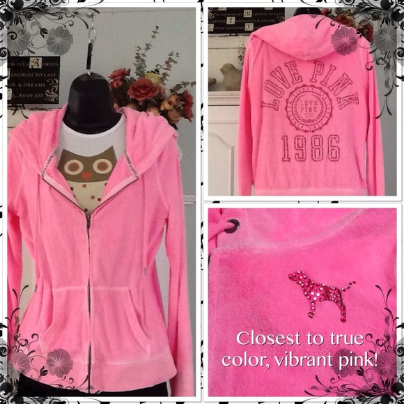 Victoria's Secret Outerwear - 💥FLASH SALE💥 Love Pink 1986 Glitzy Dog Hoodie