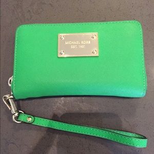 Michael Kors Green Wristlet - Authentic