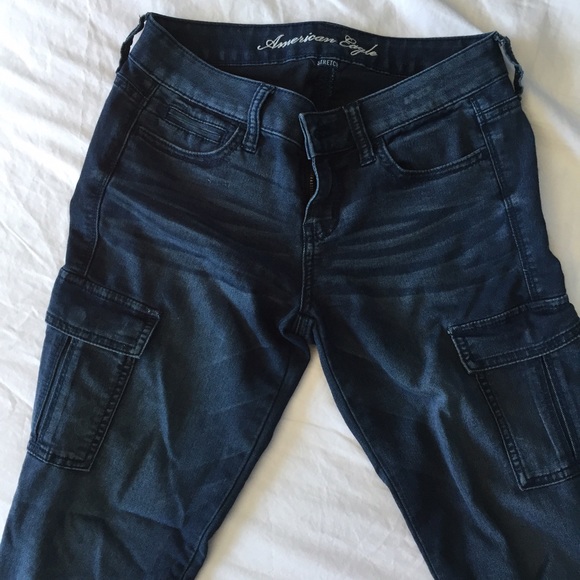 American Eagle tinted indigo stretch jeggings