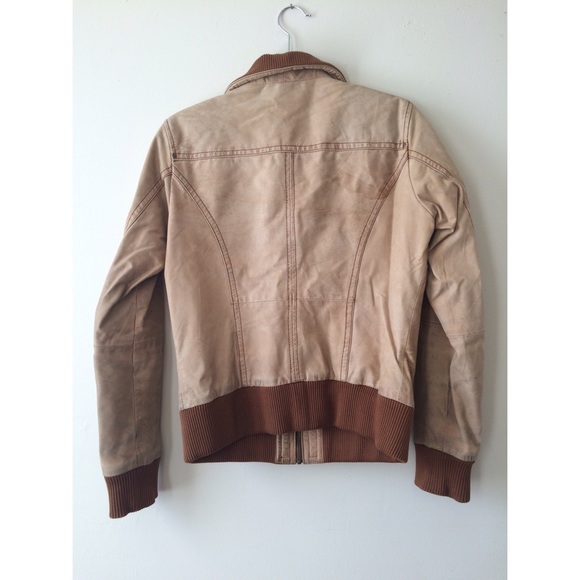 Helium leather bomber jacket in tan! - Picture 2 of 3