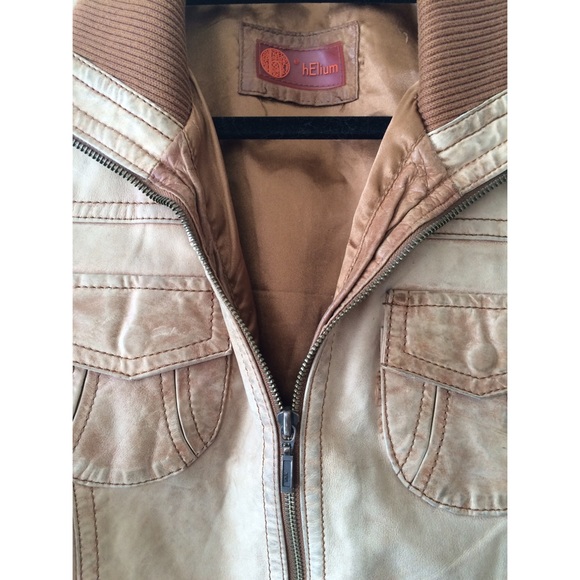 Helium leather bomber jacket in tan! - Picture 3 of 3