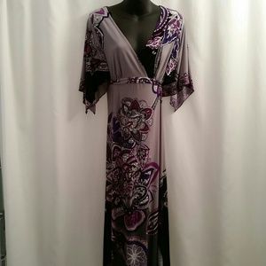 Black and purple maxi dress