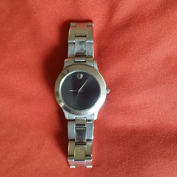 Movado *Stainless steel band w/Black face* - Picture 1 of 3