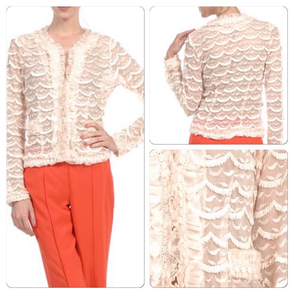NEW Modcloth Ryu Scalloped Lace Cardigan - Picture 2 of 2