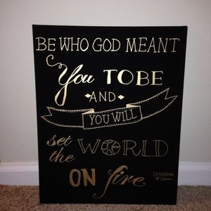 Black and gold inspirational canvas