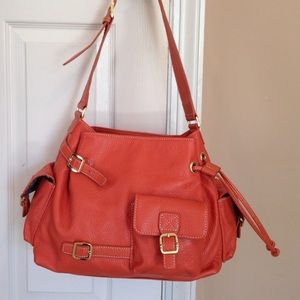 Pebbled leather satchel